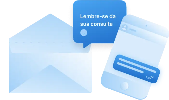 Lembrete de consulta automático do Afya iClinic — dados fictícios para demonstração