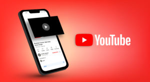 Veja canais no YouTube que todo médico deveria seguir 1 Celular a esquerda com Youtube aberto com o logo da empresa a direita em fundo vermelho