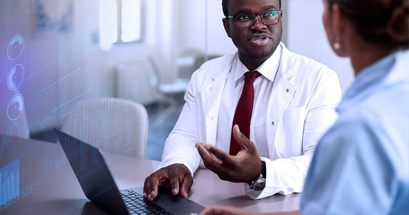 gestao de filas medico e paciente conversando