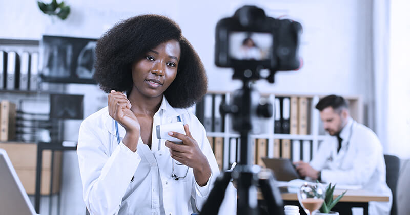 health marketing gravacao de video