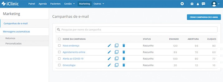 campanhas de email marketing ferramenta iclinic