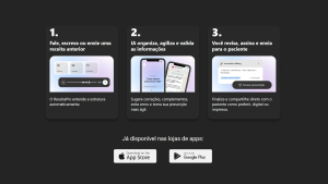 Receita Pro: a nova forma de prescrição para clínicas 1 Print de tela mostrando o passo a passo de como usar o ReceitaPro